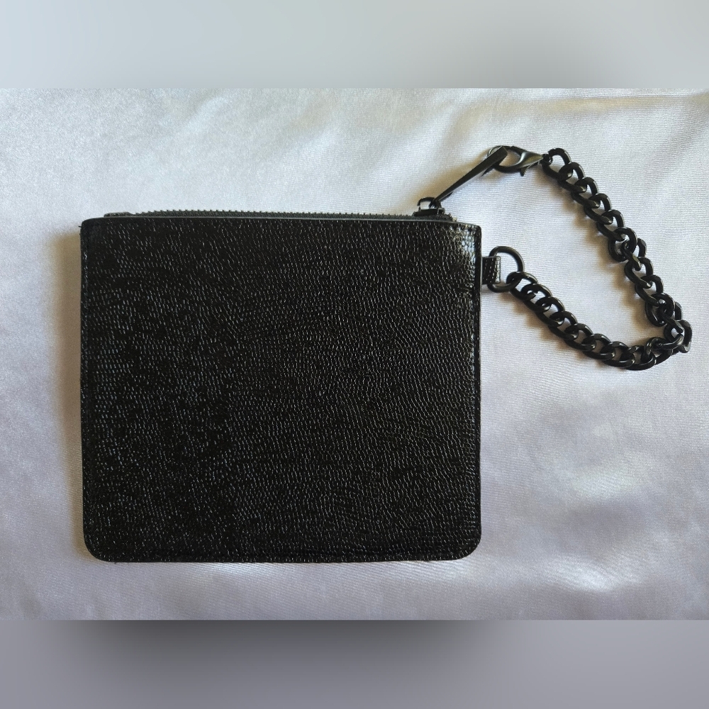Aldo Black Wristlet With Gun Metal Chain - Picture 2 of 4